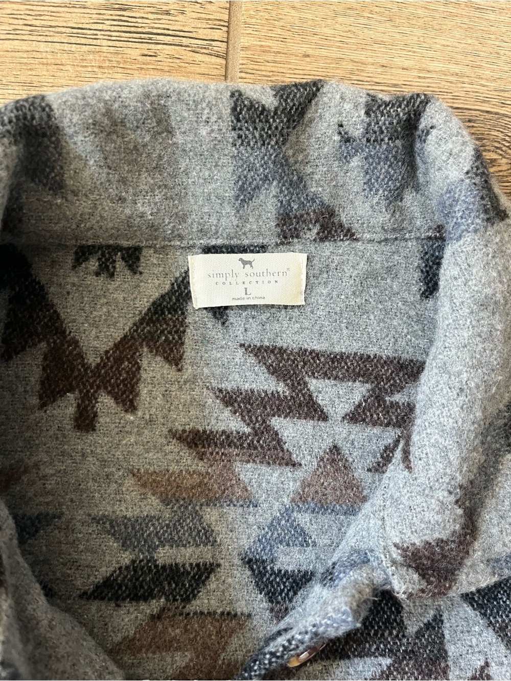 Simply Southern Aztec Print Button-Up Jacket - Picture 2 of 7